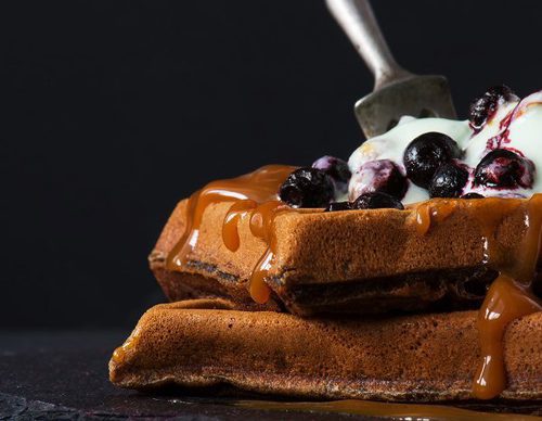 Gofres rellenos de caramelo holandeses