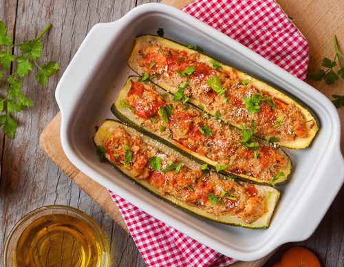 Calabacines rellenos de atún con Thermomix