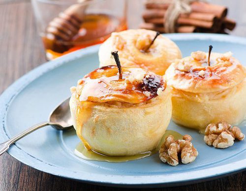 Manzanas al vapor con frutos secos