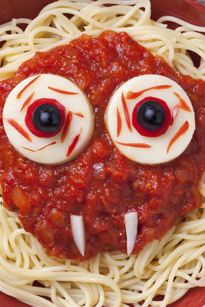 Spaghetti siniestros para Halloween