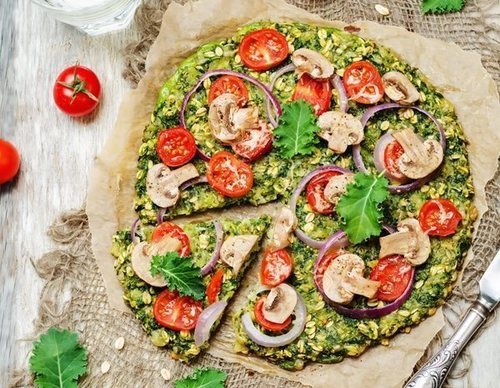 Pizza de kale crujiente