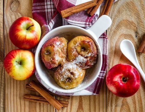 Manzanas asadas con crema mascarpone