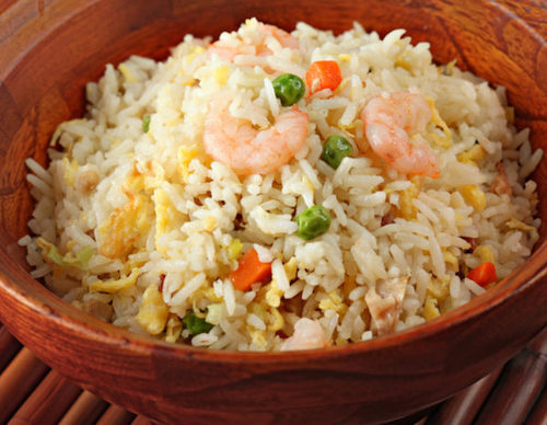 Arroz frito con gambas
