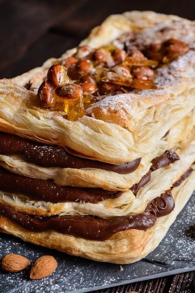 Milhojas de chocolate