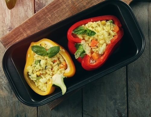 Pimientos rellenos de arroz