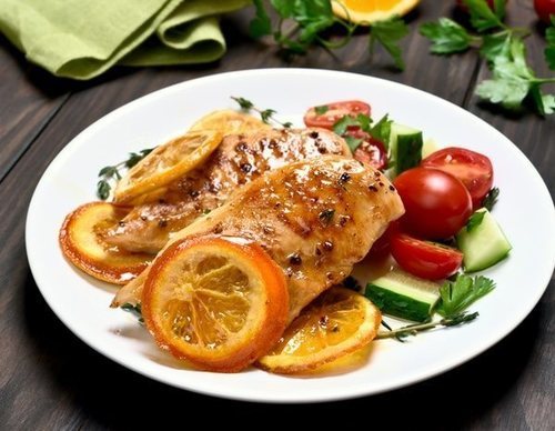 Pollo asado a la naranja