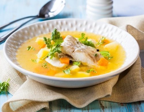 Porrusalda con bacalao