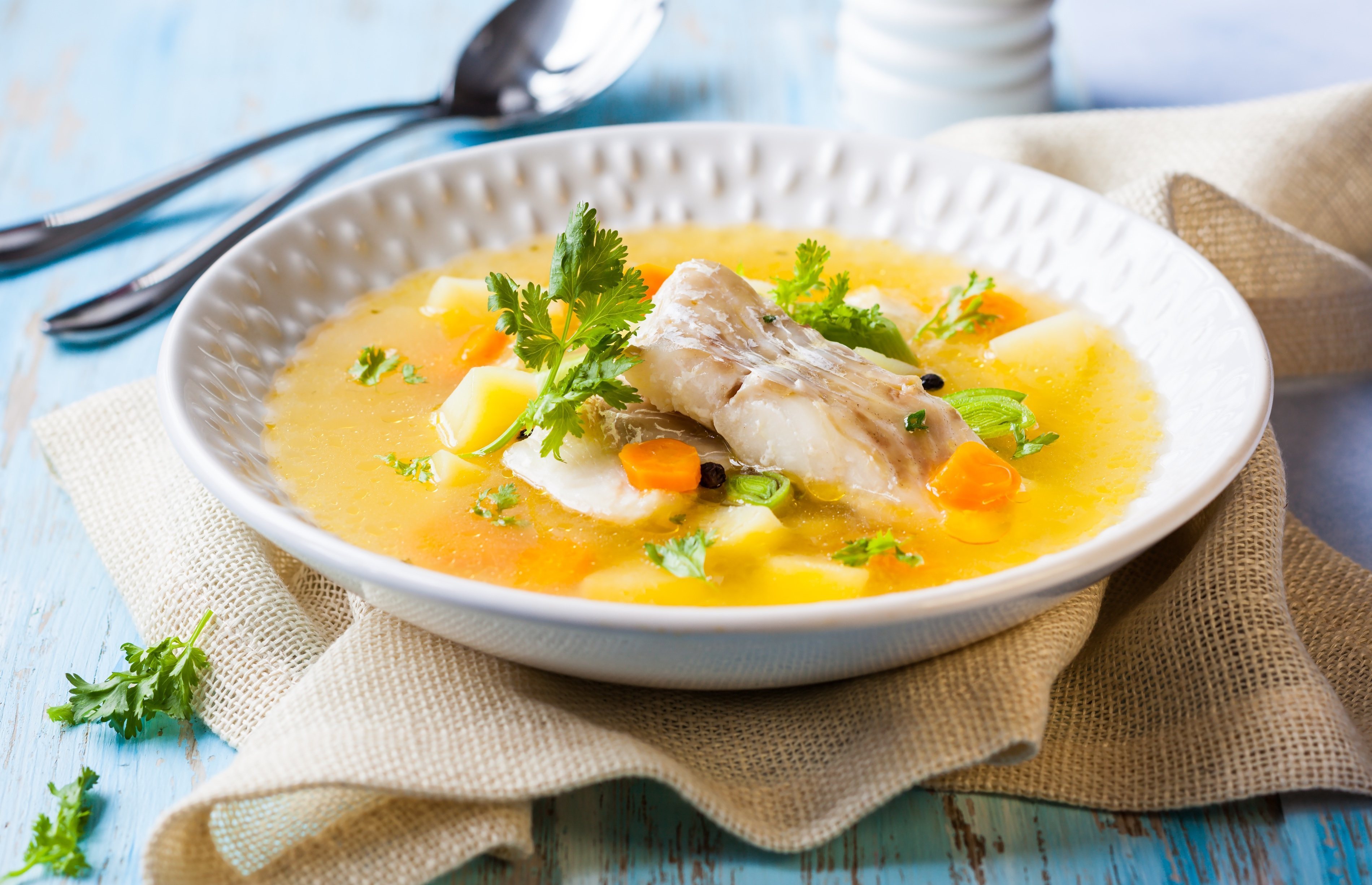 Porrusalda con bacalao