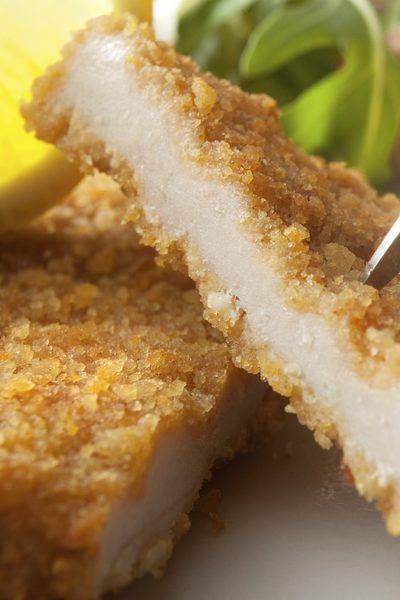 Milanesa con puré de patatas