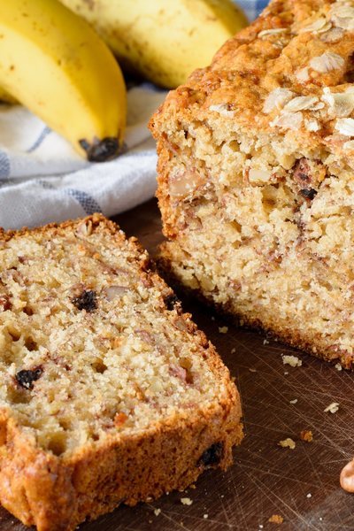 Bizcocho de avena y plátano