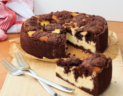 Tarta de queso y chocolate