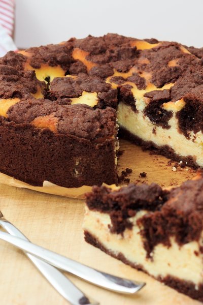 Tarta de queso y chocolate