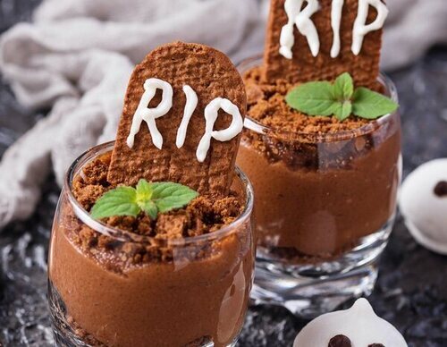 Mousse de chocolate de Halloween